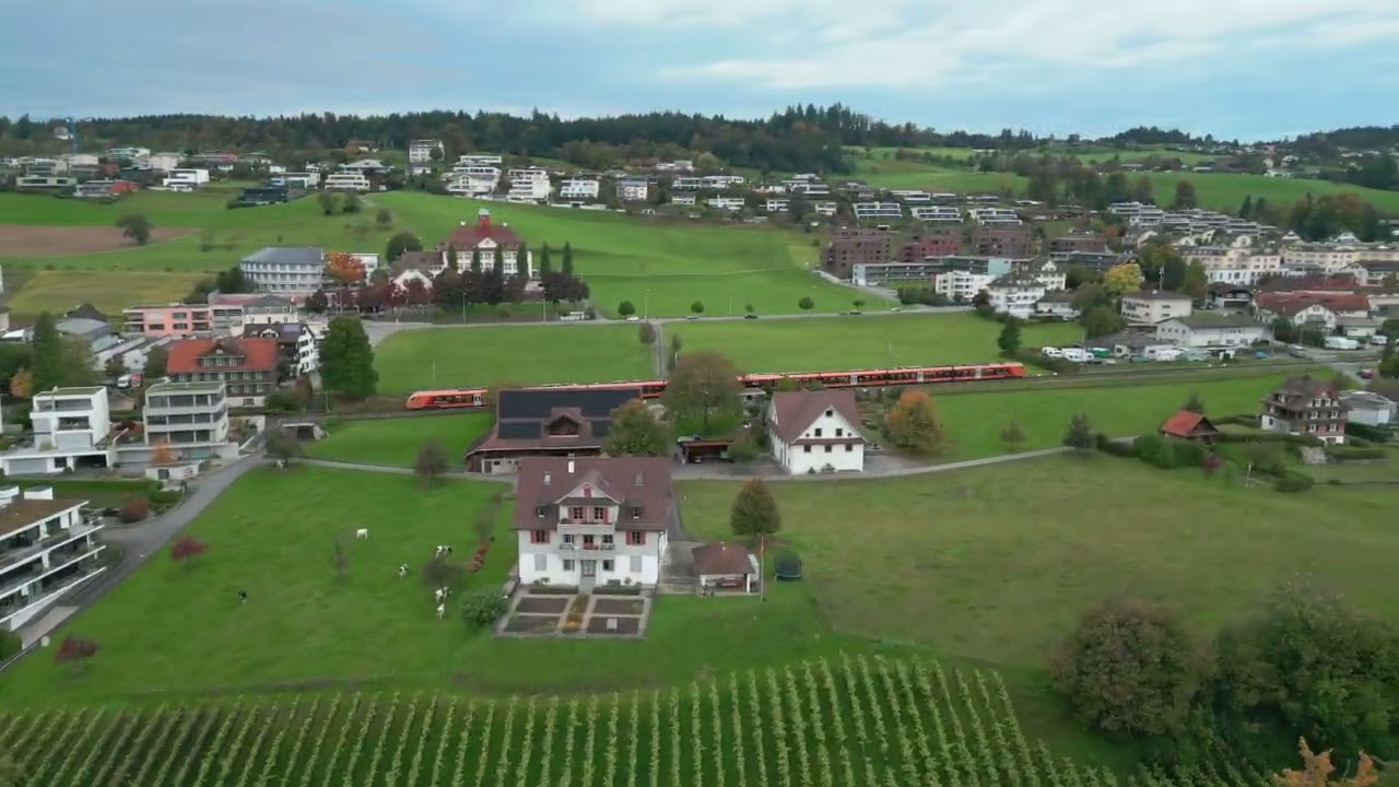 Switzerland |  Luzern |  Meggen |  4k village drone view | DJI Mini 3 Pro |