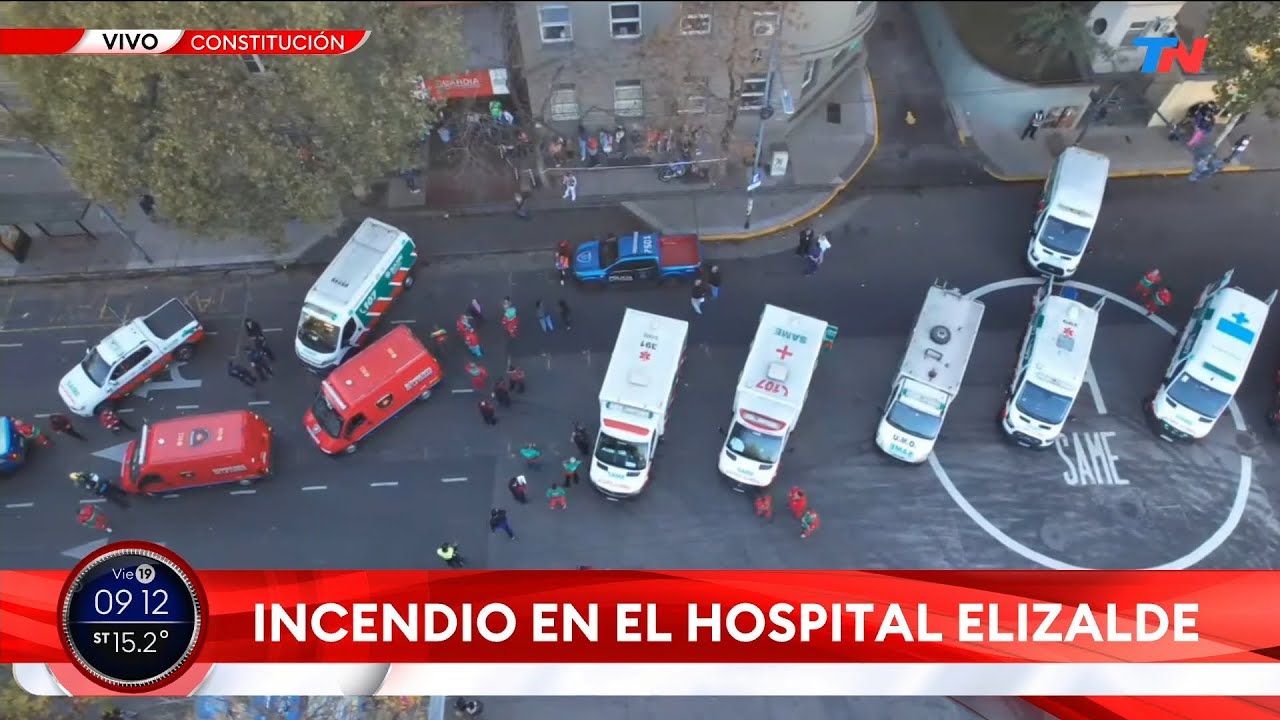 Incendio en el Hospital Elizalde: suspenden cirugías y trabajan 25 ambulancias del SAME