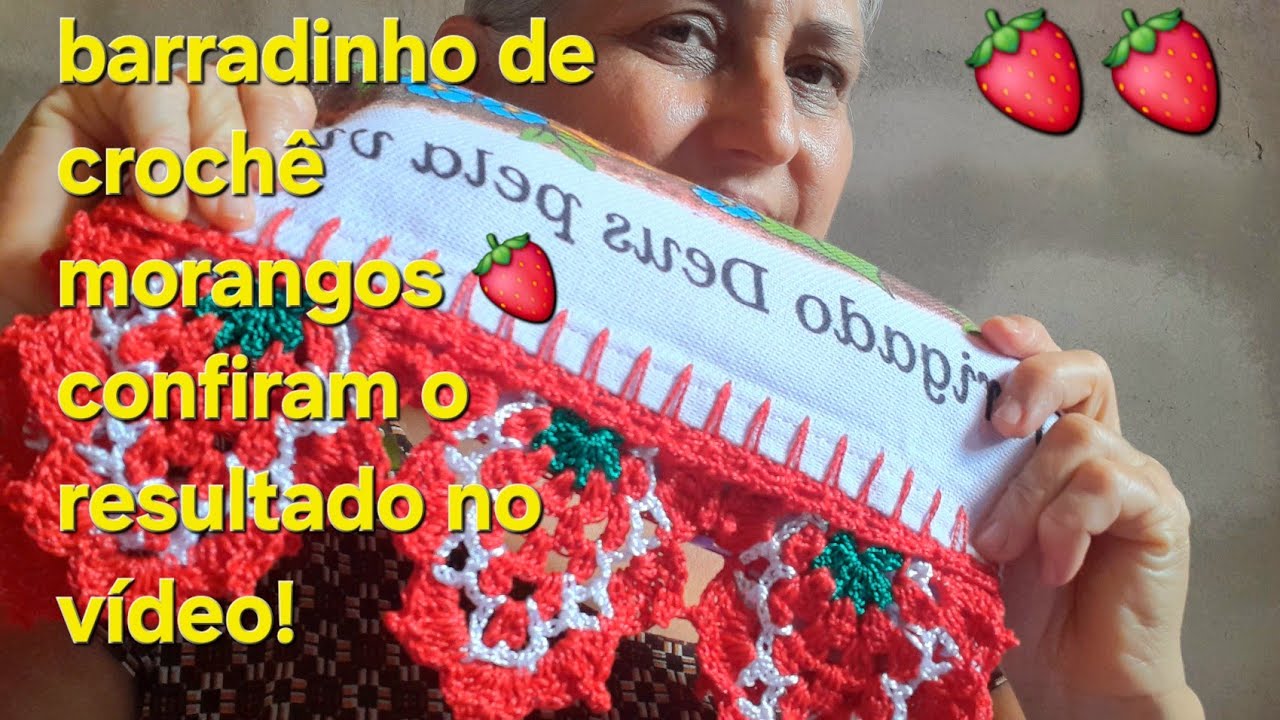 Como consegui criar um barradinho de crochê morangos 🍓 🍓 