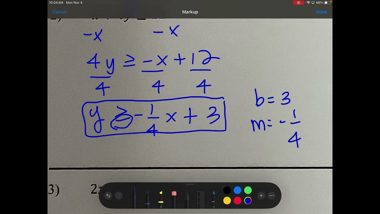 Two variable inequalities, standard form.