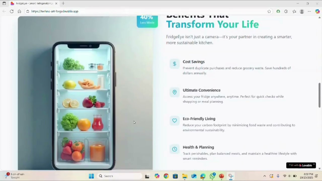 Fridge Eye App: Camera inside the fridge👁️