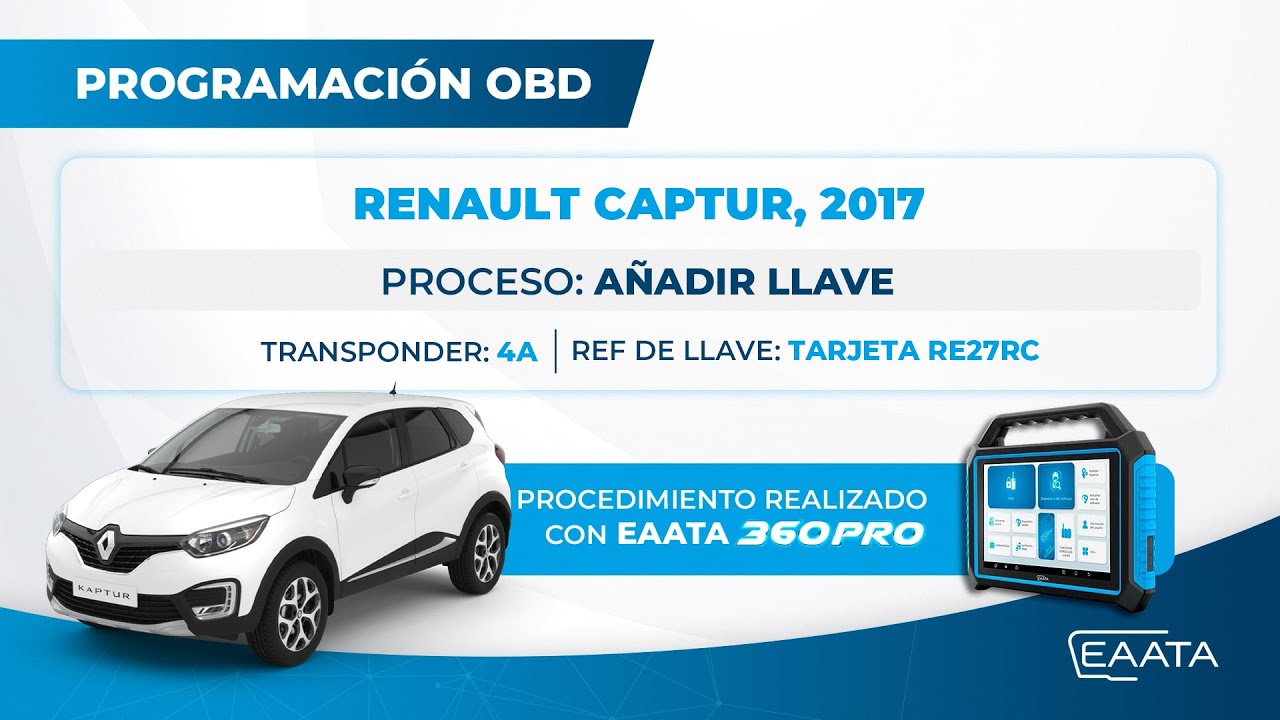 🔑 Programación de llave Renault Captur 2017 con 360PRO 🚗 Paso a paso Completo