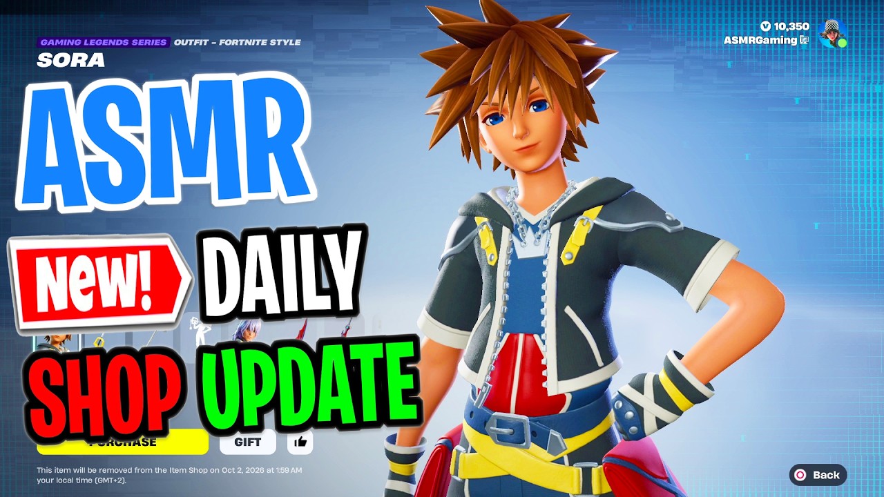 ASMR Fortnite Shop NEW Kingdom Hearts Skins! Daily Update Today 🎮🎧 Whispering 😴💤