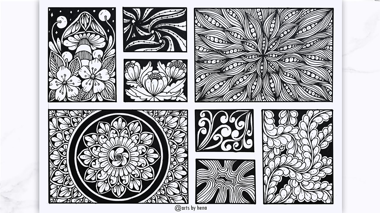 8 Zentangle Pattern For Beginners |8 Mandala Pattern | Zentangle patterns |Doodle Pattern