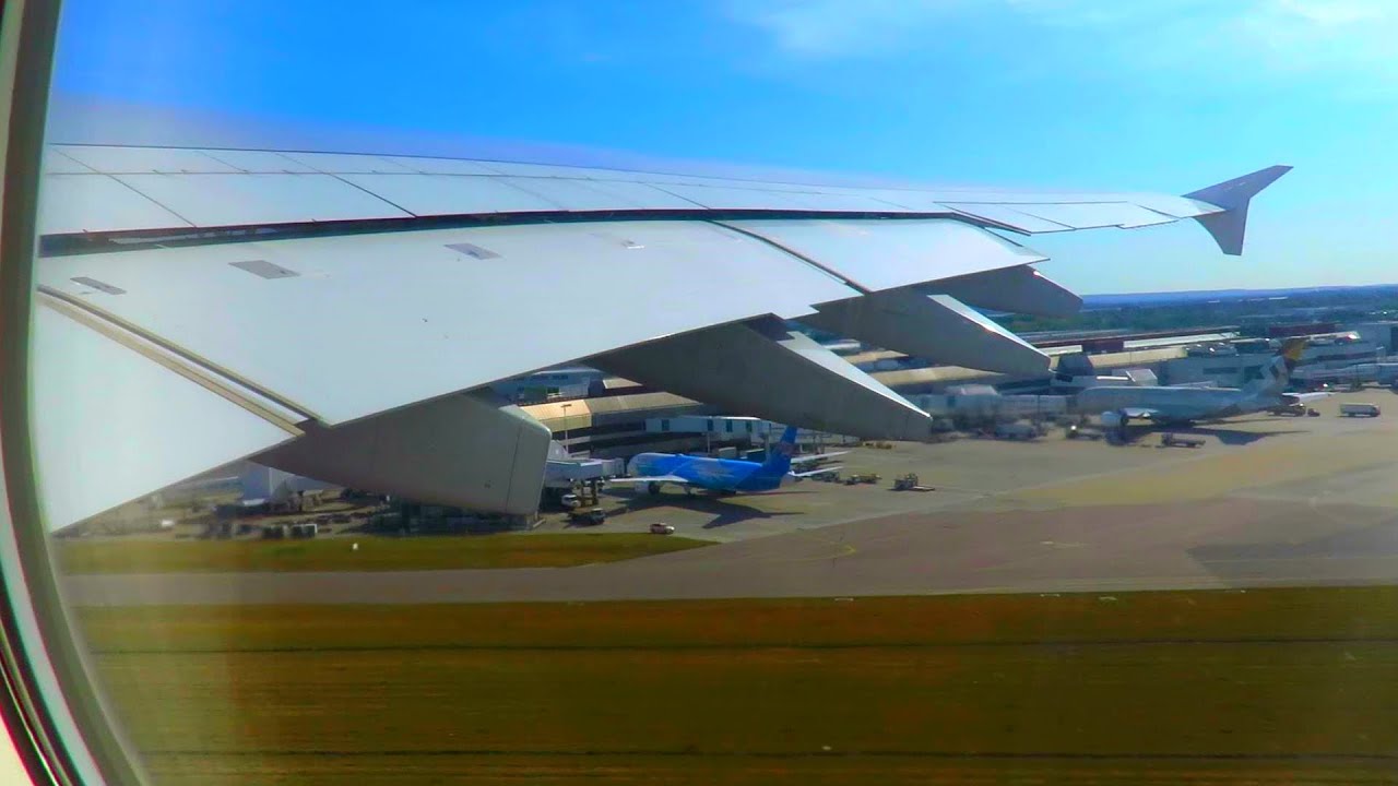Emirates Airbus A380 ENGINE START, TAXI and TAKEOFF from London Heathrow Airport (LHR) | EK2