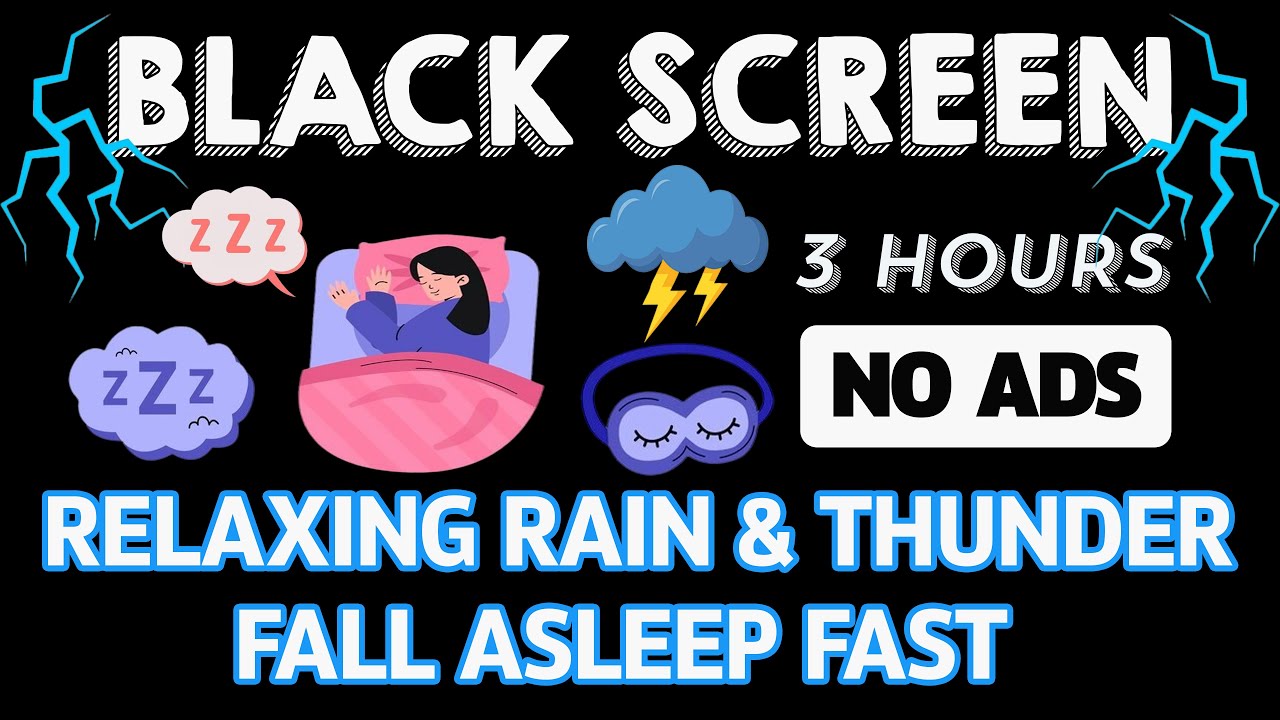 Heavy rain and Thunderstorm for sleeping - Black Screen | A Quiet Space for Deep Sleep