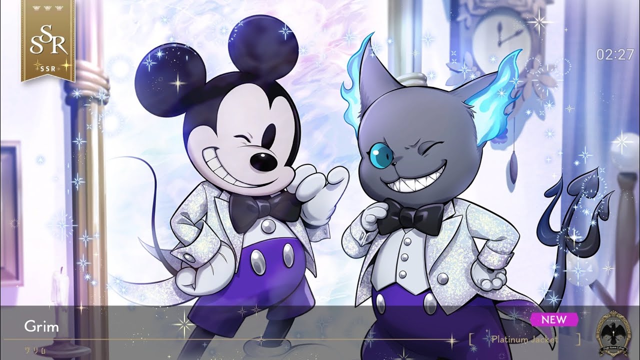 【ツイステ】twstEN Disney 100 Grim SSR movie 英語版ツイステグリム[プラチナジャケット]確定演出&英語版グロリアスマスカレード　オープニング