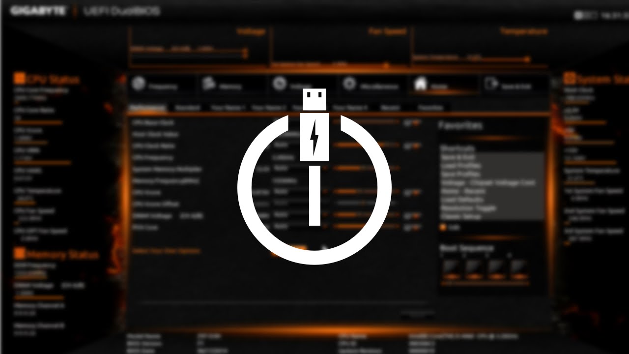 BIOS и EFI &mdash; отключите питание USB (материнская плата Gigabyte)