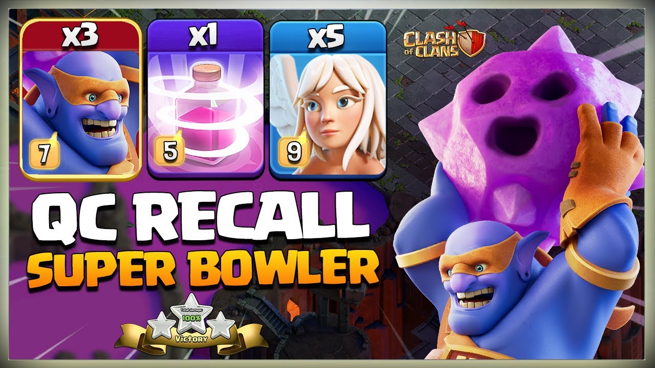 Th16 Super Bowler Attack | Th16 Recall Super Bowler Attack clash of clans coc | Best Th16 Attack
