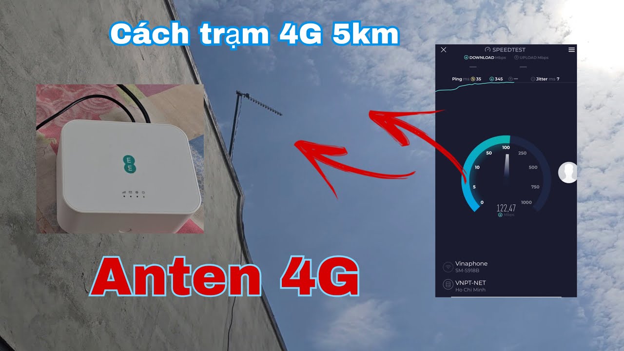 Review Anten 4G ngoài trời test thực tế có thật sự hiệu quả để tăng tốc mạng vùng sâu vùng xa không