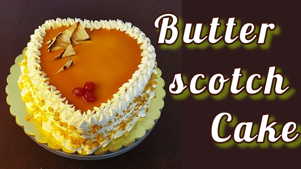 Butterscotch Cake Recipe | Heart Shape Cake Design | Easy Cake Recipe