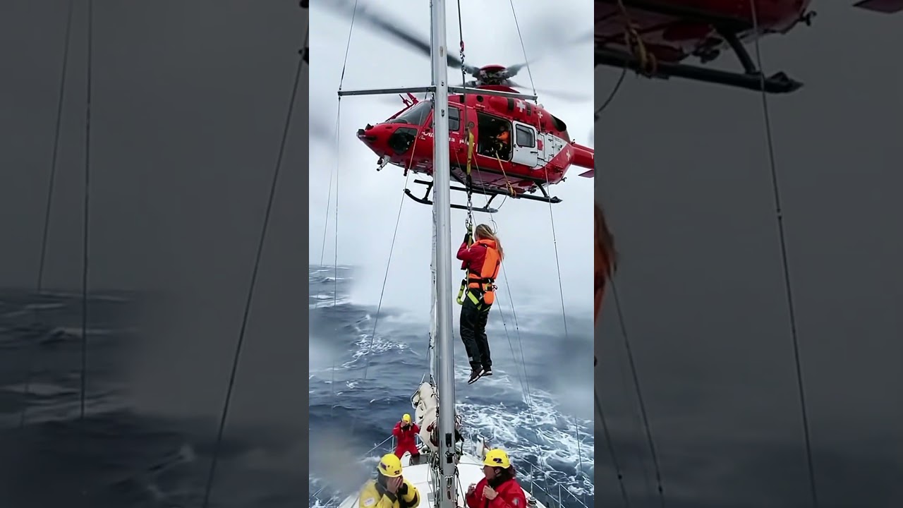 Попало на камеру: экстремальное спасение вертолетом в море, моменты на грани катастрофы (необрабо...