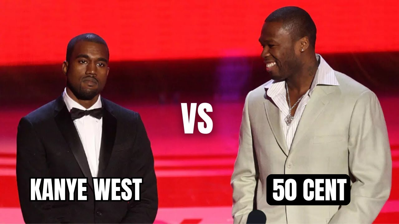 Kanye West vs. 50 Cents.  Hollywood Celebrities.