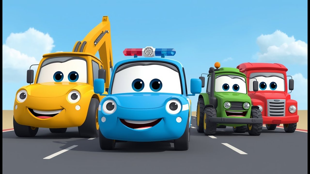Ultimate Trucks Songs Compilation 🚚🚓🚜 | Excavator, Police, Tractor & More | Kids Songs
