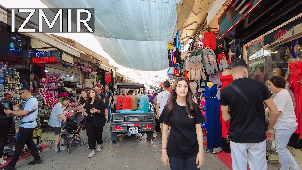 Explore Izmir's City Center: Streets, Historic Bazaar & Waterfront (4K Walk)