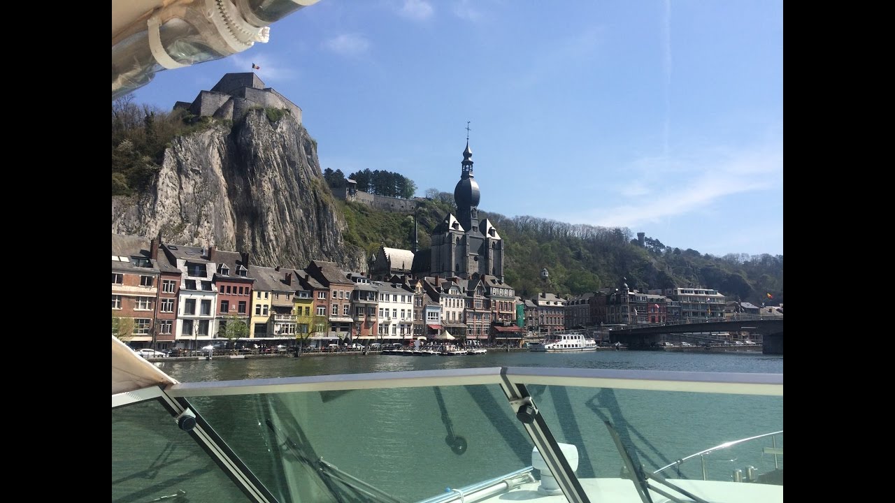 4k timlapse Namur to Dinant / Anseremme on the river Maas with Linssen GS 430 Free Spirit