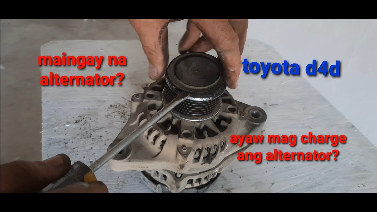 how to replace alternator pulley on a toyota d4d 2kd.