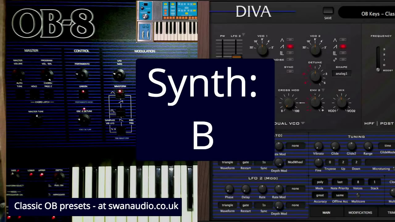 Oberheim OB8 vs u-he Diva - Song Test