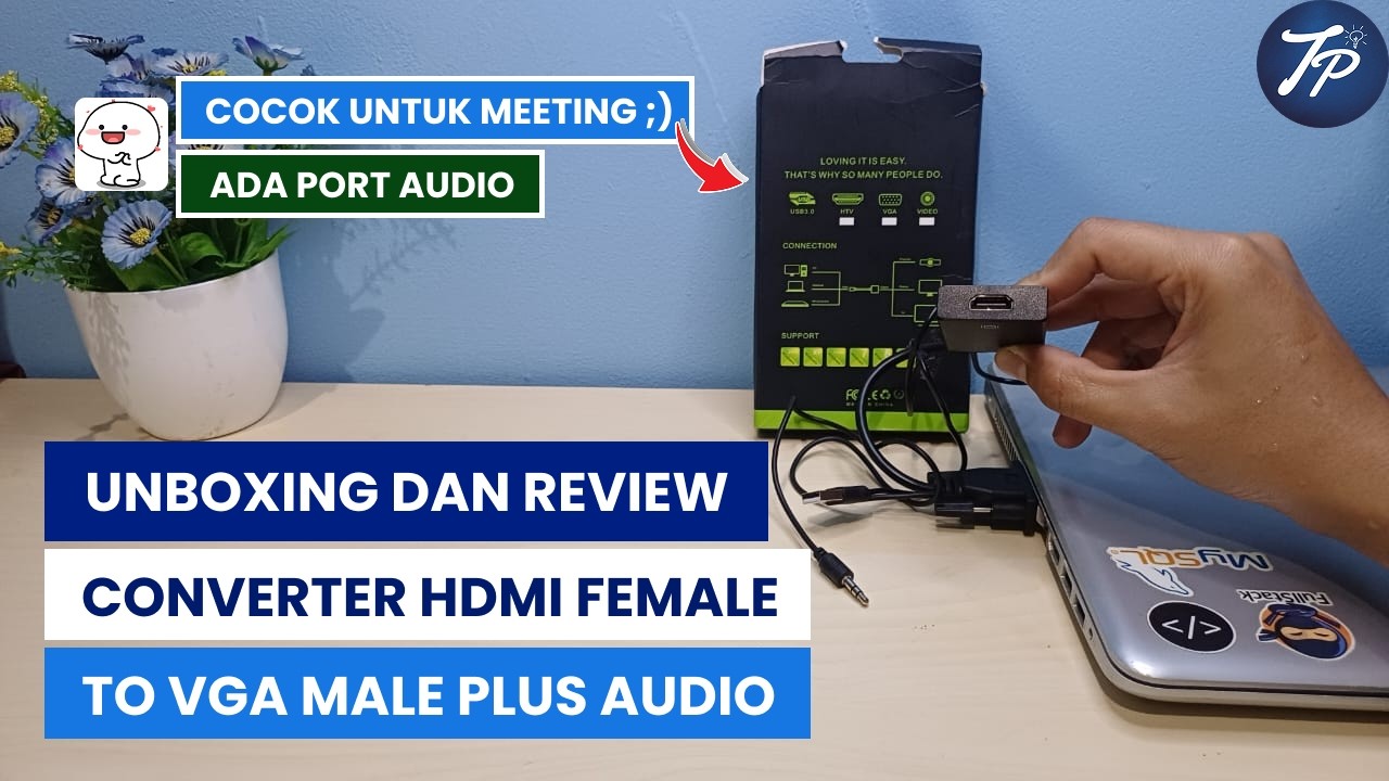Unboxing Dan Review Converter HDMI Female To VGA Male Plus Audio