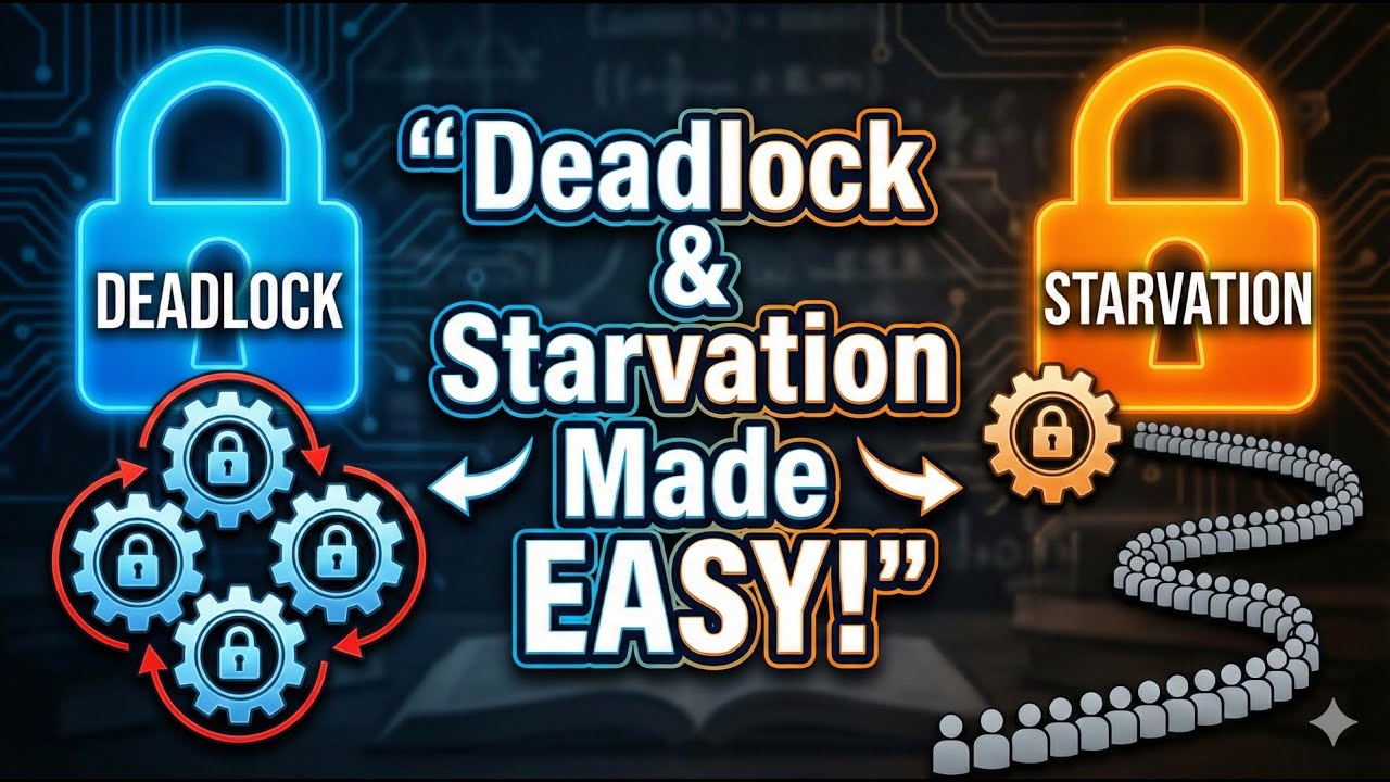 2.9 Deadlock & Starvation Explained Simply | OS Concepts | Prevention, Avoidance & Recovery