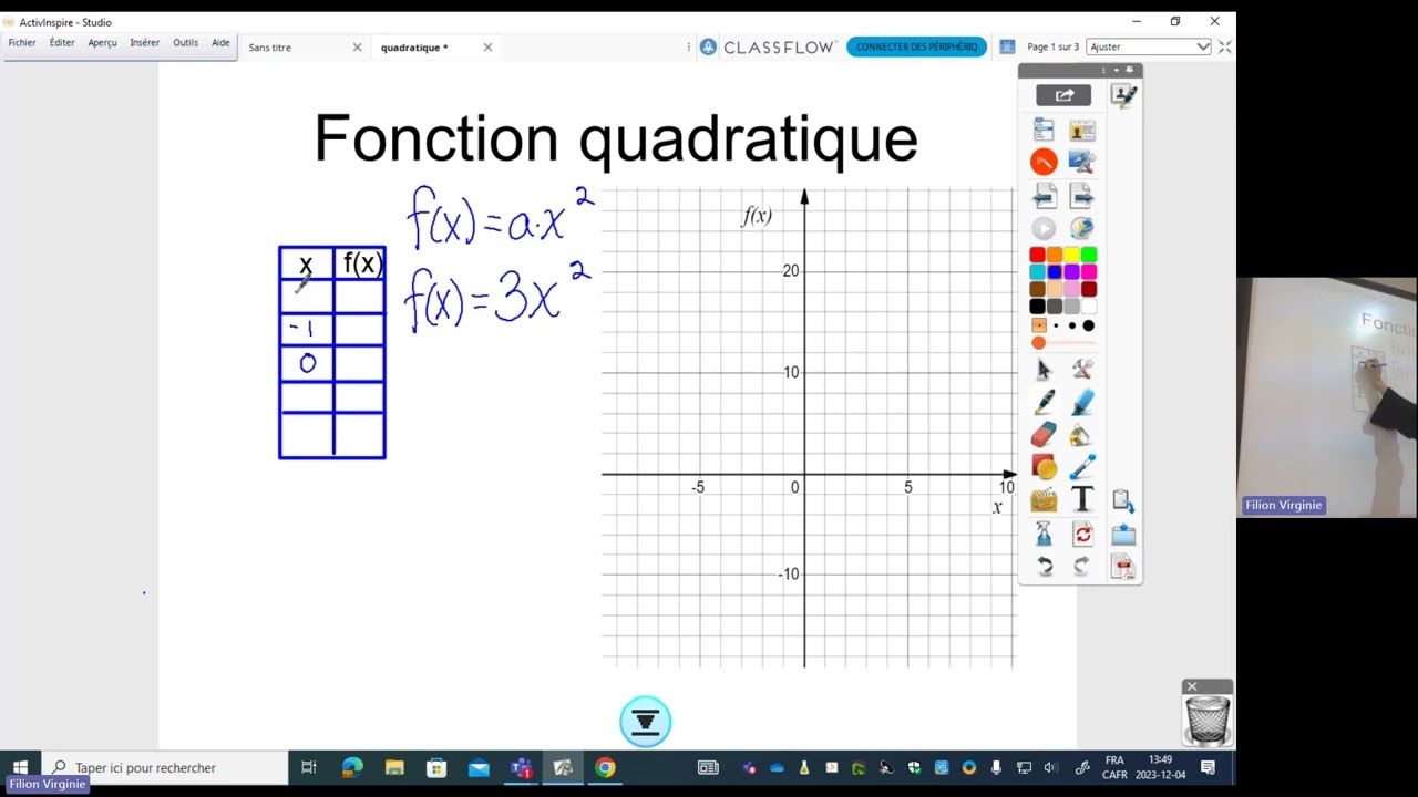Introduction fonction quadratique