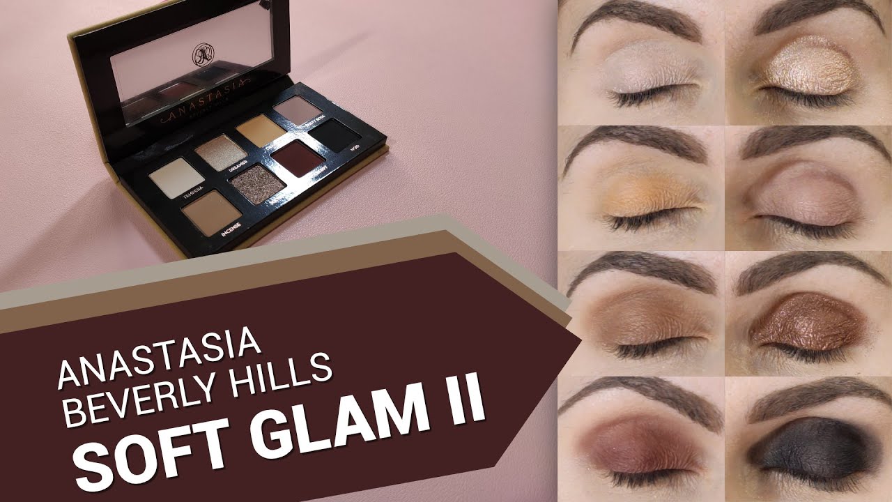 ANASTASIA BEVERLY HILLS - Soft Glam II Eyeshadows Palette - all shades on eyelids!