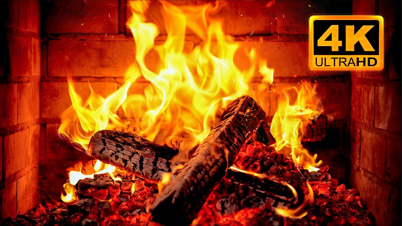 🔥 Fireplace 4K UHD! Fireplace with Crackling Fire Sounds. Fireplace Burning for Home