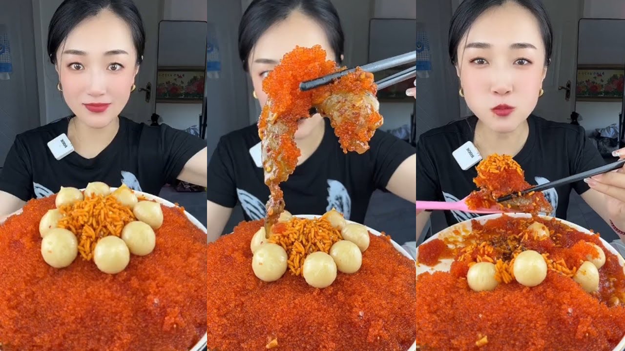 SUB) 中國美食—— 鱼籽辣酱虾🦐🦐🐟🐟