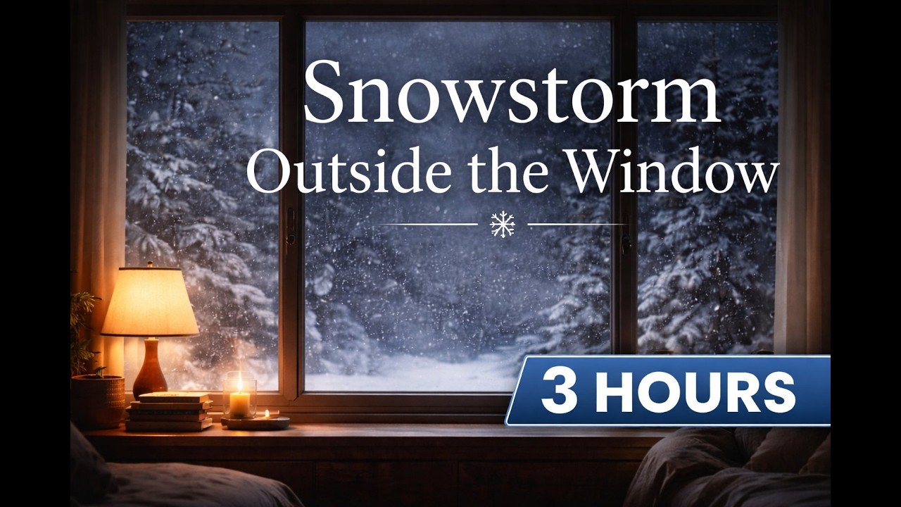 3 Hours Snowstorm Outside the Window ❄️ Cozy White Noise for Deep Sleep