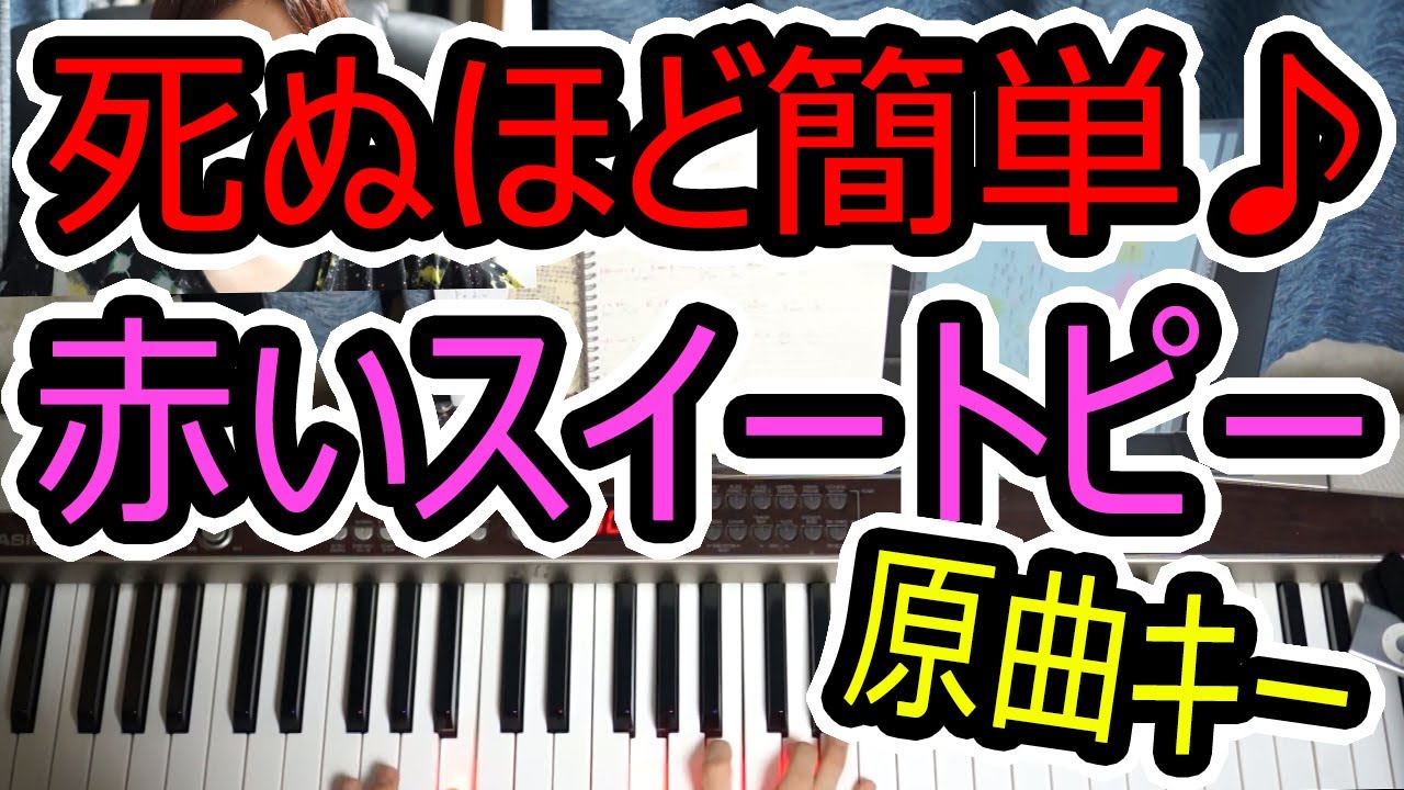 赤いスイートピー/原曲キー/松田聖子◆死ぬほど簡単にコード覚える方法で曲練習◆ピアノ◆初心者◆伴奏◆レッスン◆コード弾き◆実践◆覚え方◆楽譜◆ゆっくり◆入門◆超簡単◆弾いてみた