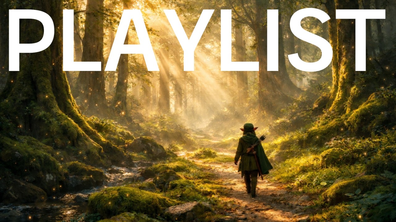 엘프가 마법의 숲을 걸으며 듣는 음악 | Fantasy Forest Ambience