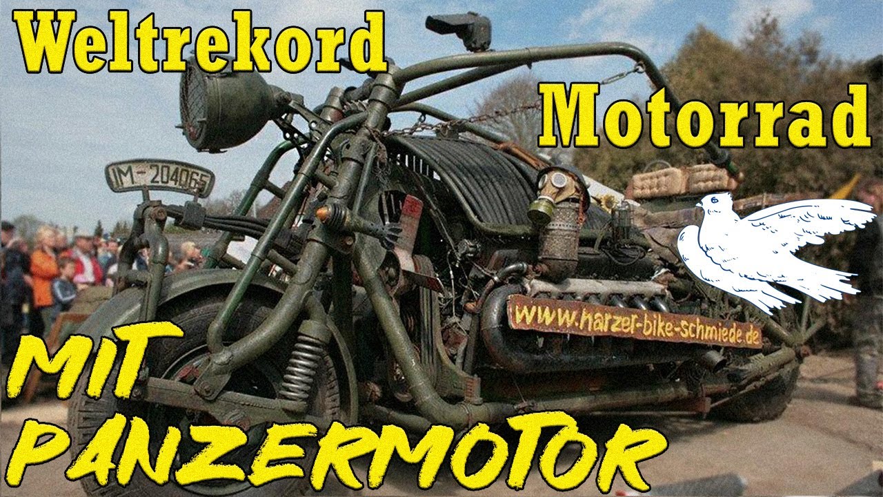 Weltrekord Motorrad - mit Panzermotor | Harzer Bikeschmiede