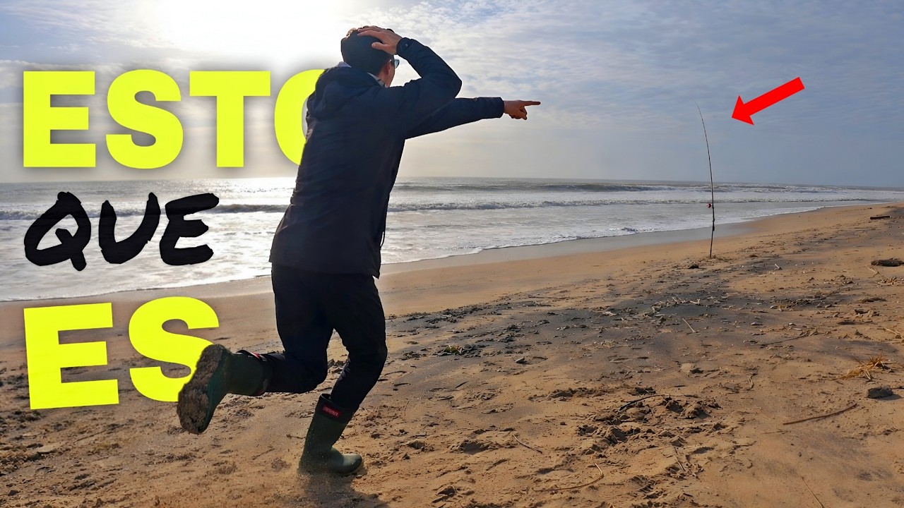 😱​ &iexcl;&iexcl;CORRE!! SURFCASTING desde PLAYA con CHOCO XXL