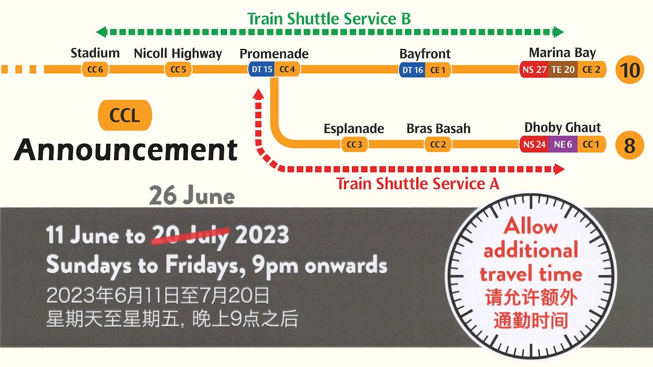 [SMRT] Circle Line Service Adjustment 2023 - ALL announcements