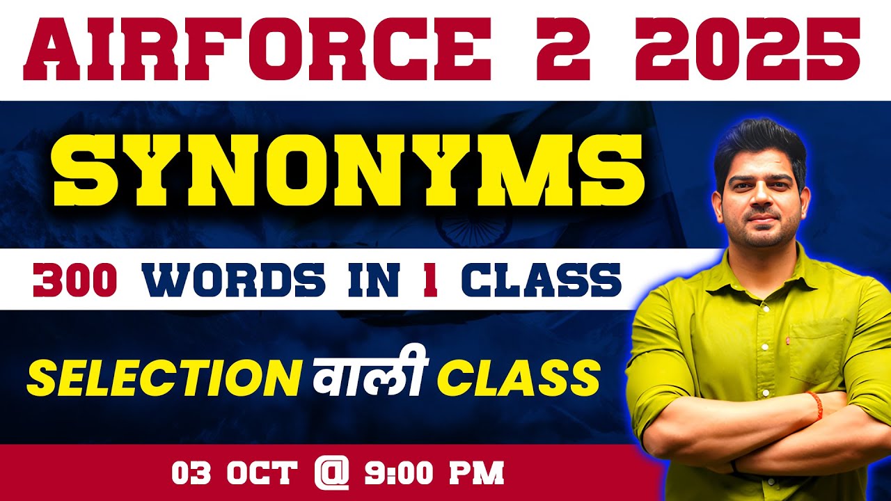 English AIRFORCE 2/2025 Synonyms for Airforce |Airforce English 2025 By Sanjeev Thakur Sir