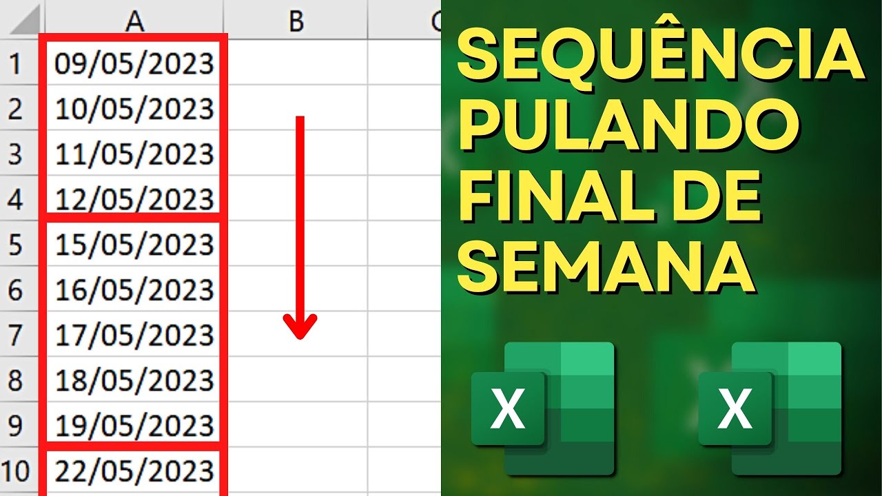 Preenchimento Automático no Excel para Dias da Semana | Sequência Sem Final de Semana