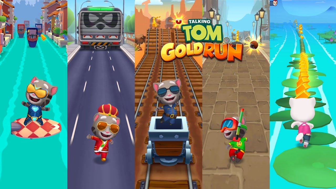 Talking Tom Gold Run Venice Canals vs Boss Fight vs Officer Tom vs Medieval vs Water Village