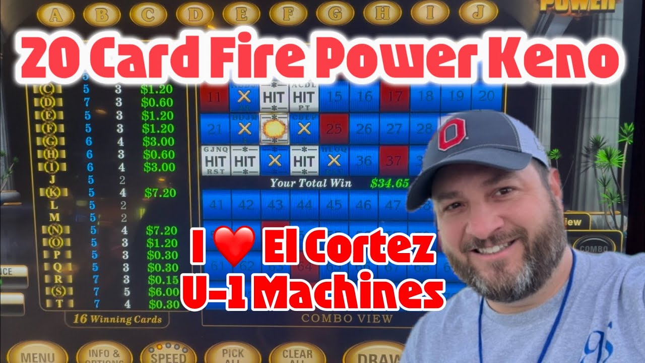 20 Card Fire Power Keno at El Cortez! Love these U-1 Machines! Let’s Go Keno