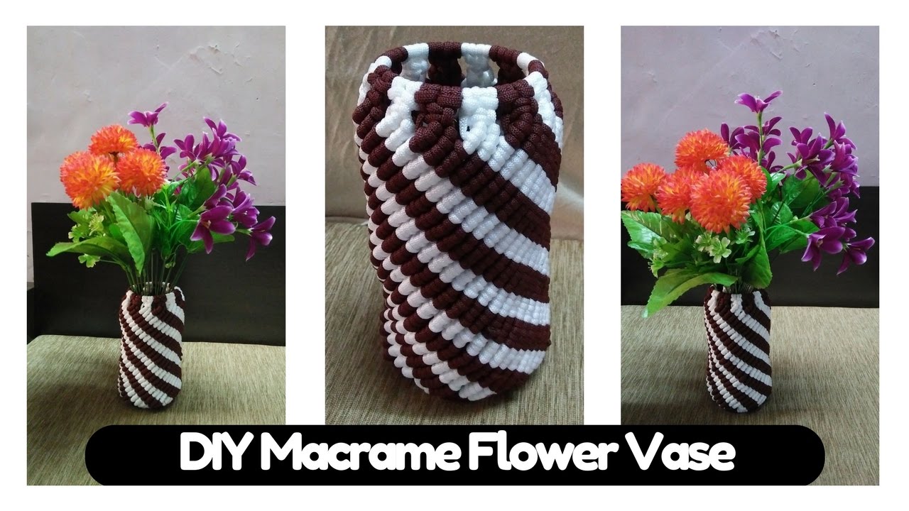 Simple DIY Tutorial of Macrame Flower vase | macrame flower pot | macrame art