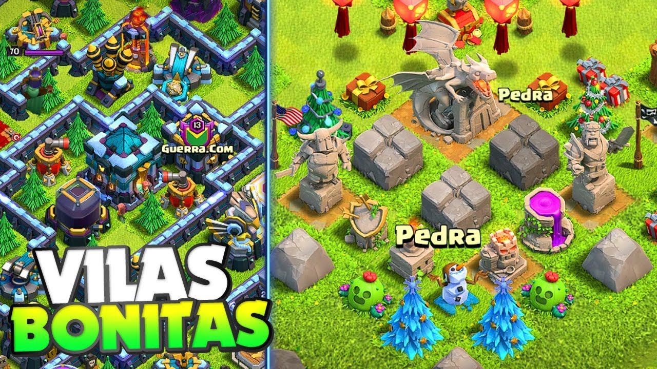 TOP 10 VILAS MAIS BONITAS DO CLASH OF CLANS (VILLAGE BEAUTIFUL)