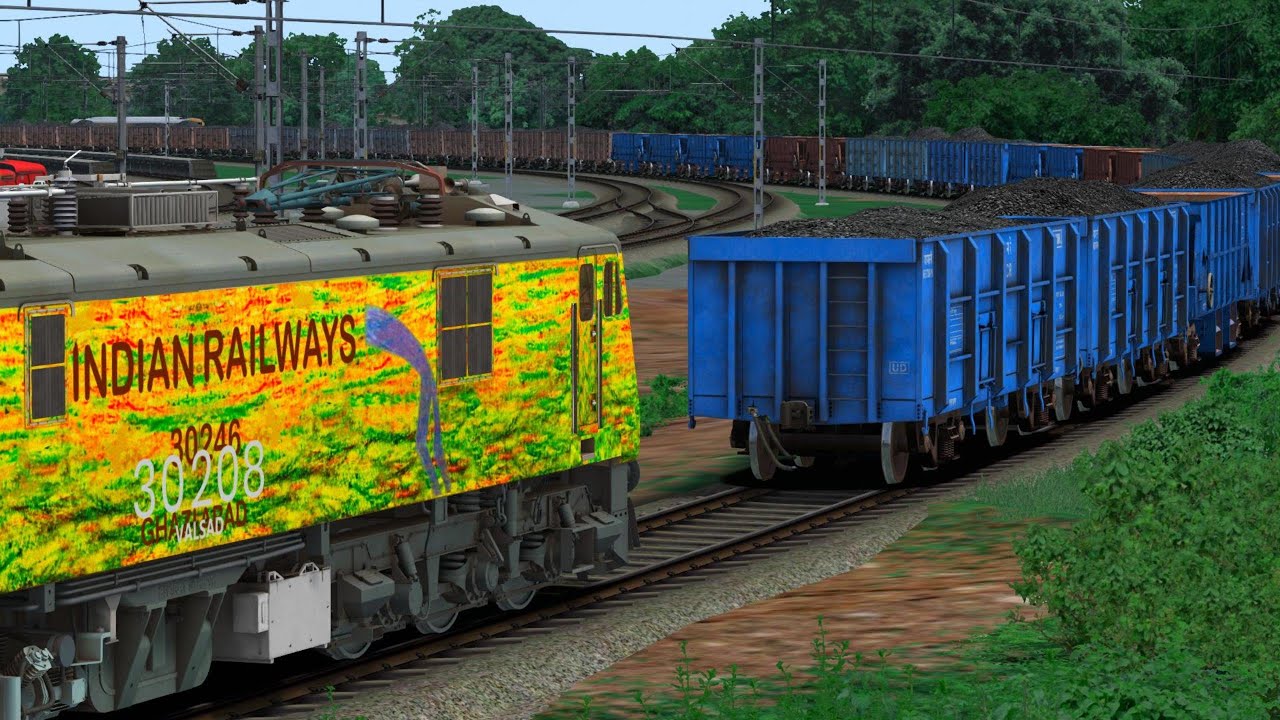 WAP-7 ELECTRIC ENGINE SHUNTING BOXNL COAL  Loded Wagons || freight train videos indian railways