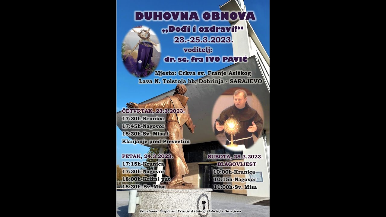 Duhovna obnova u crkvi sv. Franje Asiškog Sarajevo - fra Ivo Pavić, Bend El Shaddai - NEK PADA