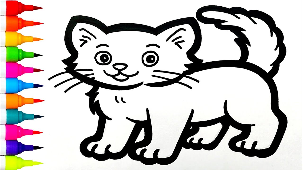 Как легко нарисовать кошку 🐱 | Рисование милого животного шаг за шагом