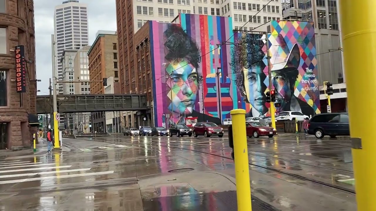 Heavy Rain Falling | Downtown Minneapolis | Relaxing Rain Walk | April 17, 2025