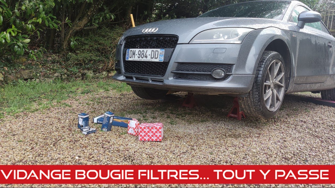 TUTO GROSSE REVISION HUILE BOUGIE FILTRES A AIR ESSENCE MOTEUR AUDI VW 2.0 TFSI (GOLF A3 A4 A5 TT)