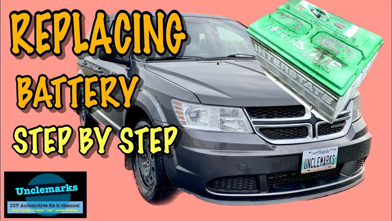 How to replace change install battery on Dodge Journey or Fiat Freemont ?
