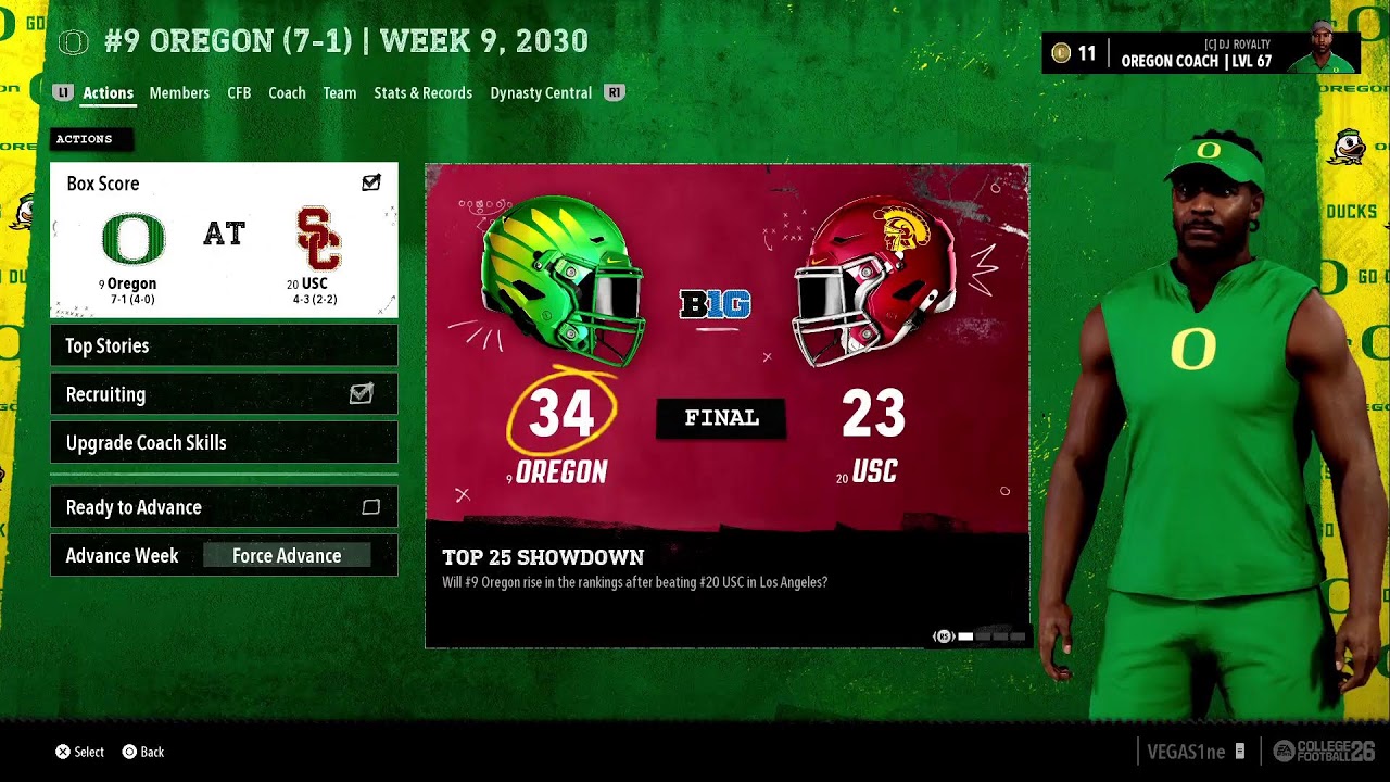 Oregon vs USC