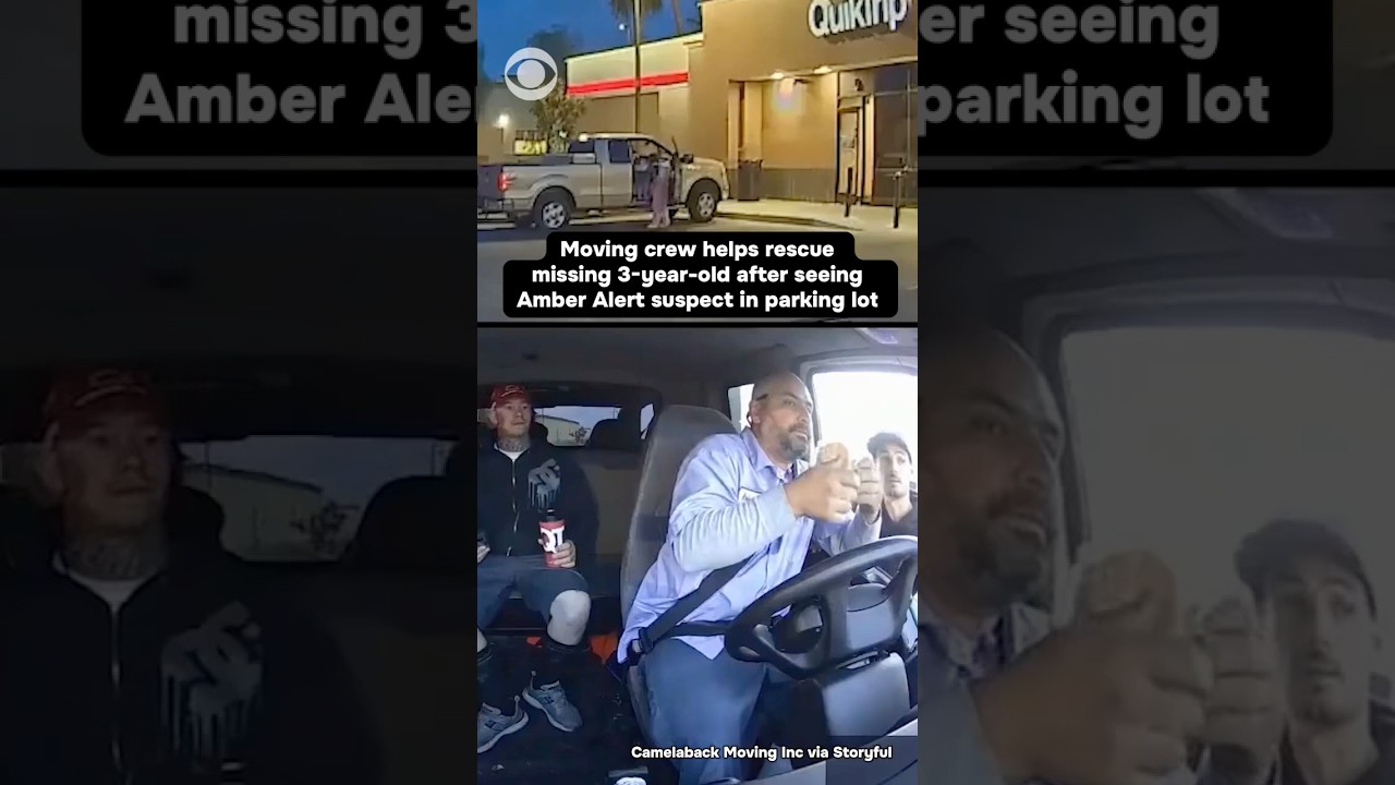 Moving crew, security guard helped save 3-year-old in Arizona after Amber Alert description #shorts