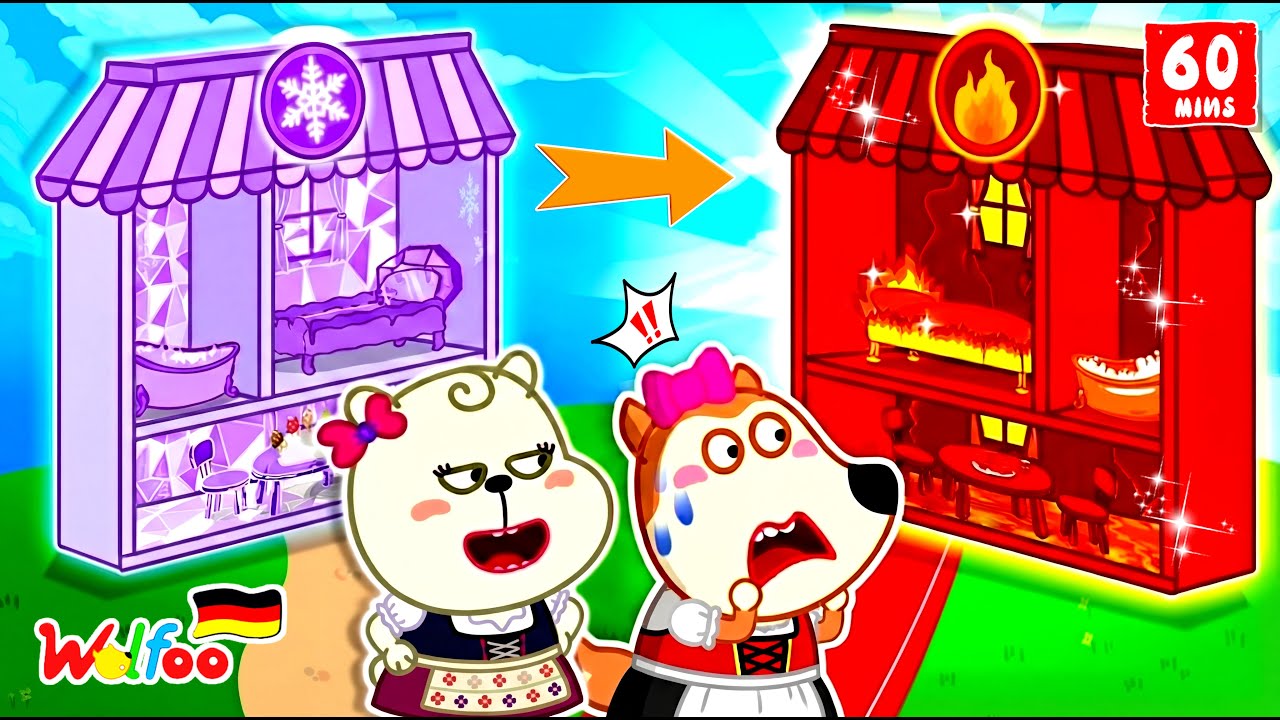 Wolfoo Geschichte 🐺 Heißes vs. Kaltes Puppenhaus! 🔥❄️ Lucy & Bonnie lernen Kompromisse
