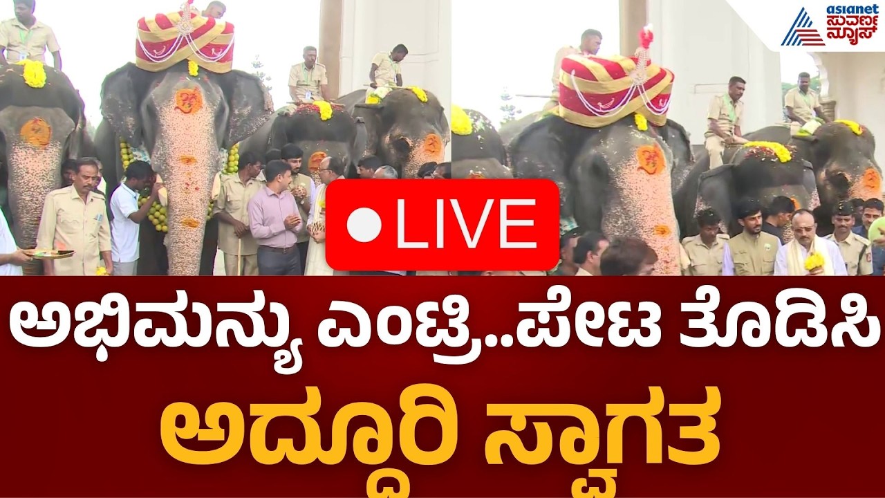 LIVE | Mysuru Dasara Abhimanyu Entry | ಅರಮನೆಗೆ ಆಗಮಿಸಿದ ಅಭಿಮನ್ಯುಗೆ ಸ್ವಾಗತ ಹೇಗಿದೆ ನೋಡಿ | Suvarna News